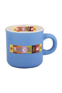 Кружка матовая маленькая Объемные буквы, голубая (фарфор) (100мл) (Москва) (066-SM-19-LB)
