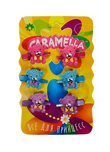 Набор клипов для волос Мишки (23961) (6шт) (Caramella) (упаковка)