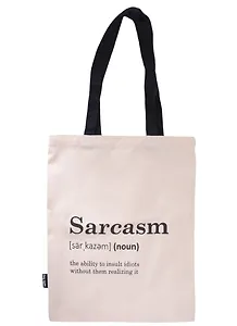 Сумка-шоппер "Словарь: Sarcasm", бежевая, 40 х 32 см