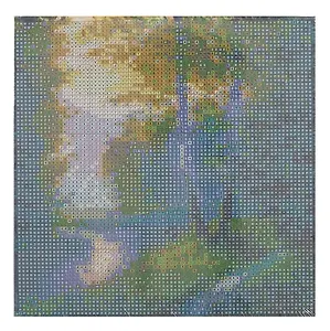 Алмазная мозаика (классическая) с подрамником, с полным заполнением, с квадратными стразами "Лесная тишина", 20 х 20 см