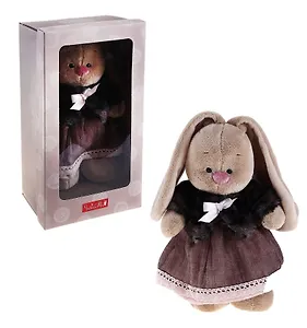 Мягкая игрушка Зайка Ми в тигровой шубке и сером платье (32 см) (StM-032)