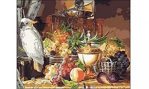 Алмазная мозаика (класс.) 30*40см., 32цв. Натюрморт с попугаем (ST-403) 351349