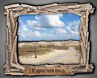 Сувенирный магнит Куршская коса (дерево) (9х7) (КкКк1)