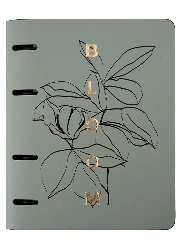 Тетрадь на кольцах «Bloom. Оливковый» 120 листов в клетку, А5, сменный блок - Be Smart 2974780 — 2