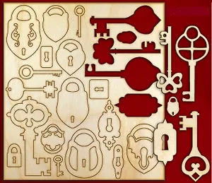 Набор для скрапбукинга Замки-Ключи-1 (13914) (упаковка)