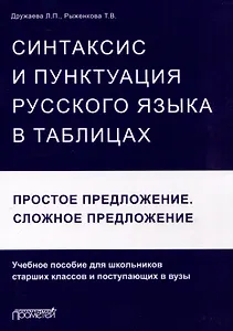 Синтаксис и пунктуация русского языка в таблицах (Простое предложение. Сложное предложение): Учебное пособие для школьников старших классов и поступающих в вузы.