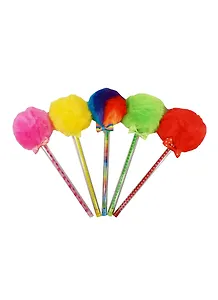 Ручка гелевая "Помпон", черная, в ассортименте