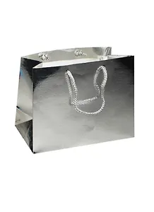 Пакет подарочный бумажный А5 23*18*10 серебро, мат. ламинат, Хансибэг