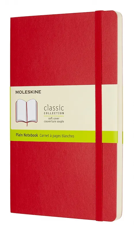 Блокнот, Moleskine, Молескин Classic Soft Large 130*210мм 192стр. нелинованный мягкая обложка красный 356629 — 1