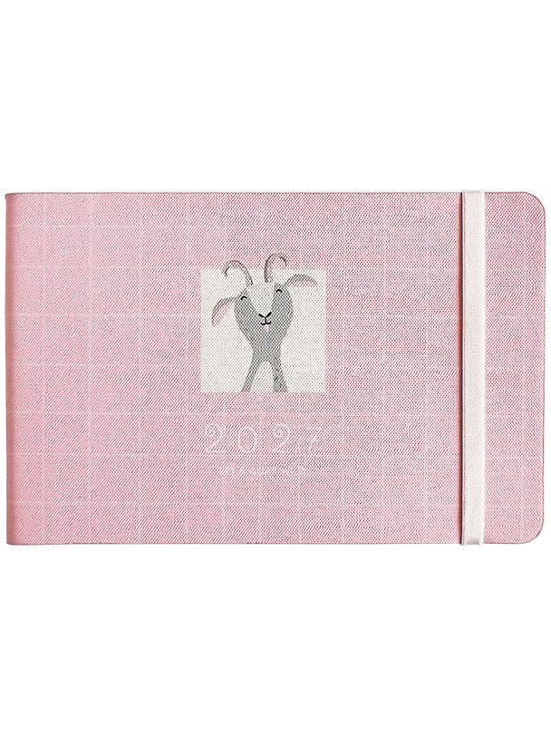 Еженедельник дат. 2027г. А6 64л 160*105 "Goat" розовый, иск.кожа, мягк.переплет, горизонт.карманный, скругл.углы 3172324 — 1
