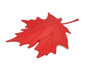 Креативный стоппер для двери "Кленовый лист" красный (QL10072-RD)