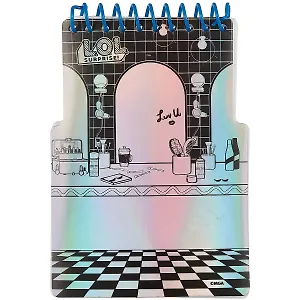 Блокнот А6 32л "LOL" фигурный, спираль, гологр.обложка, многораз.наклейки, инд.уп.