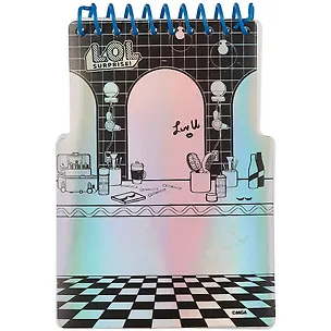 Блокнот А6 32л "LOL" фигурный, спираль, гологр.обложка, многораз.наклейки, инд.уп. 2883231