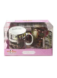 GiftLand Набор: Кружка+Поднос+Подставка п/кружку "Rendez-vous" M07066/3 R
