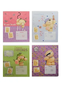 Тетрадь 18л кл. "СЮРПРИЗ!" мел.картон, выб.УФ-лак, блестки, ассорти, Forever Friends
