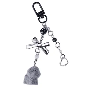 Брелок Собачка-пушистик с бантиком и подвесками (ПВХ) (12-04305-202506-cat1) 3111862