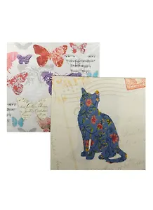 Набор для творчества, Набор салфеток для декупажа, Котик/Бабочки (3632 Ж/2673 С) (6/900002505854)