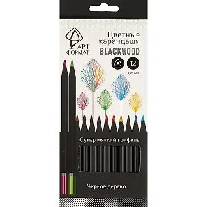 Карандаши цветные Арт Формат, Blackwood, 12 цветов