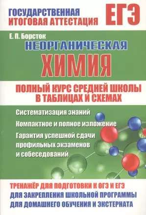 ЕГЭ. Неорганическая химия. Полный курс средней школы в таблицах и схемах. Тренажер для подготовки к ОГЭ и ЕГЭ — 7724639 — 1