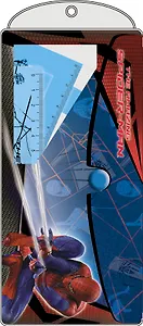 Набор канцелярский "Spider-man" (ПВХ пенал, линейка 15см, треугольник 2шт, транспортир 1шт) пл.уп., подвес, Disney