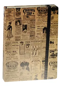 Книга для записей А5 96л кл. "Газетные вырезки" 7БЦ, Kairui