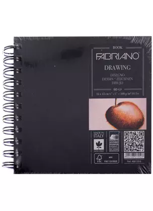 Блокнот для зарисовок 15*15см 60л "Drawingbook" спираль, 160г/м2, Fabriano — 2932157 — 1