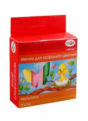 Мелки цветные 05шт асфальтные "Мультики", к/к, Гамма — 254029 — 1