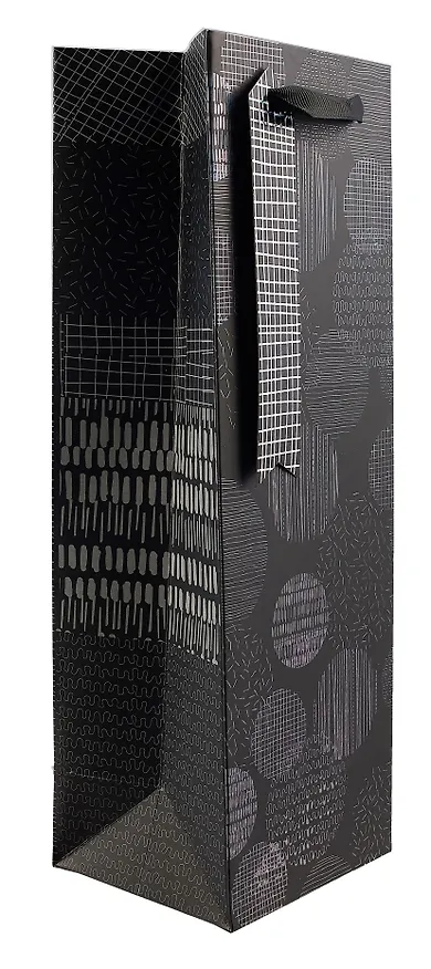 Пакет бутылочный 34*12,5*11 "Black" бум.мат.ламинат 2981980 — 2