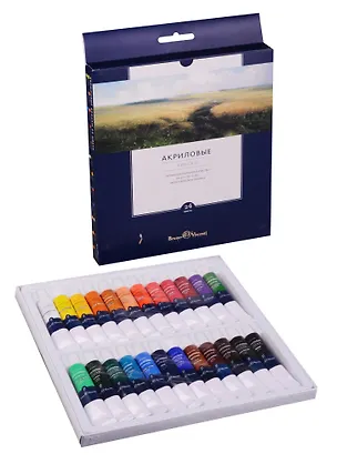 Краски акриловые 24 цвета х 12мл в тубах 242915