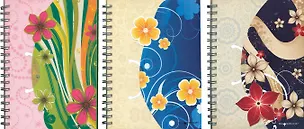 Тетрадь 150л лин. "ЦВЕТЫ" А5+, полупрозр.пласт.обл., цветн.печать, вырубка, инд.уп., ассорти, Silwerhof 224873