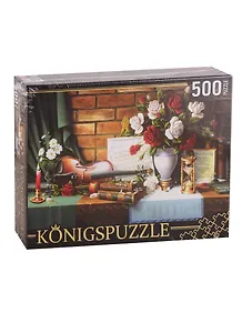 Пазл Цветочный натюрморт со скрипкой Konigspuzzle 500 элементов АЛК500-8333