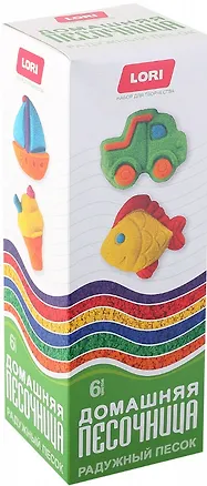 Набор для творчества Домашняя песочница "Радужный песок" 6  цветов по 80 гр 2943072