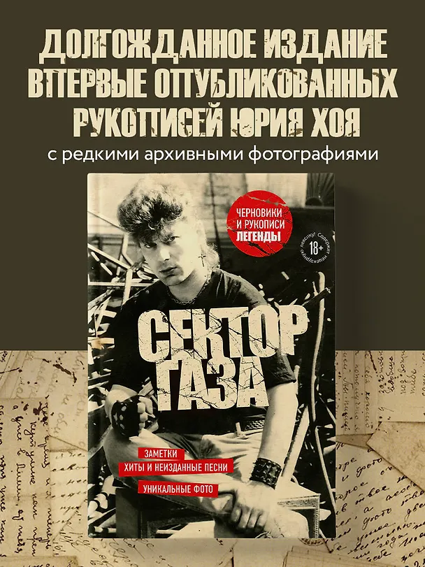 Книга Сектор Газа. Черновики и рукописи легенды. Заметки, хиты и неизданные песни, уникальные фото (Юрий Хой) — 6