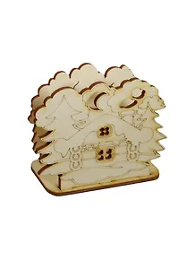Салфетница Новогодняя (151927-К) (114х94х38мм) (игрушка из дерева) (упаковка)