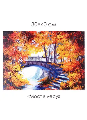 Набор для творчества. Алмазные узоры "Мост в лесу", 30 х 40 см 2960776