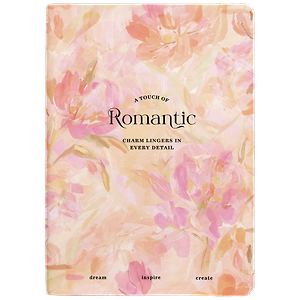 Ежедневник недат. А5 160л "Romantic" розовый, иск.кожа, интегр.переплет, тисн.фольгой, карман, 2 ляссе, скругл.углы
