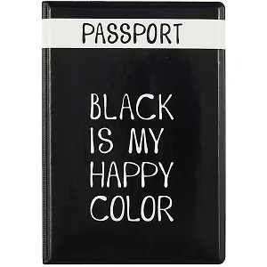 Обложка для паспорта Black is my happy color (ПВХ бокс) (ОП2021-281)
