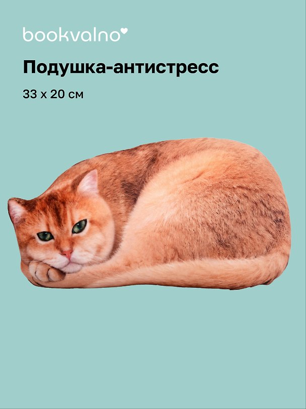 Подушка декоративная антистресс Котик рыжий (33х20) (bv-17) 3162978 — 1