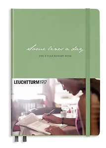 Книга для записей воспоминаний A5 182л "Несколько строк в день" тв.обл., шалфей, Leuchtturm1917
