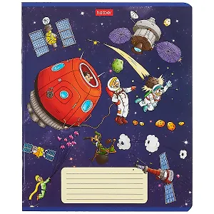 Тетрадь в клетку Hatber, "Космическое приключение", 18 листов, в ассортименте