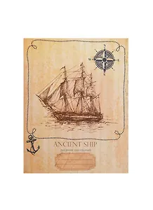 Дневник для ср. и ст.кл. "Старинный корабль (гравюра)" интегр.обл., мат.лам., понтон.печать, Unnika