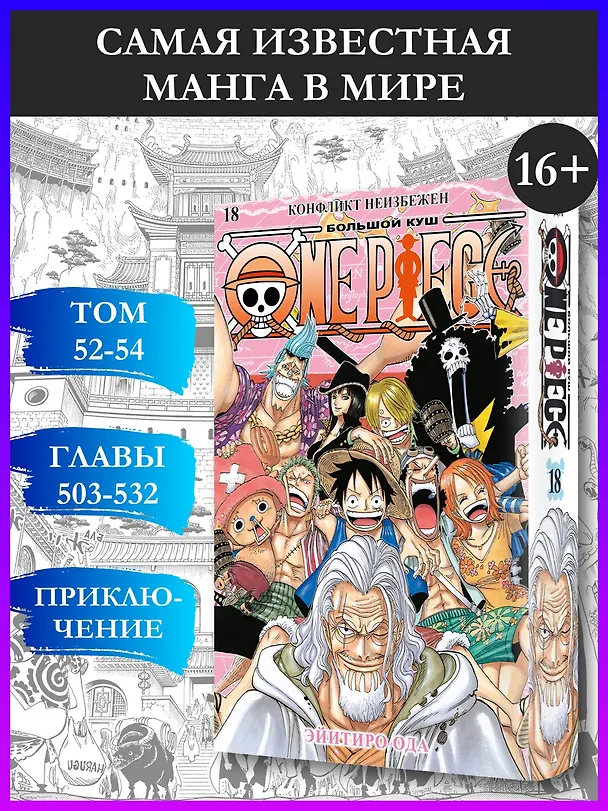 Ван-Пис. Книга 18 (Том 52, 53, 54) - Конфликт неизбежен. (One Piece / Большой куш). Манга 3037859 — 5