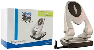 Дырокол 60 листов "Avantgarde" металлический, серебристый, линейка, блокиратор, к/к, Silwerhof