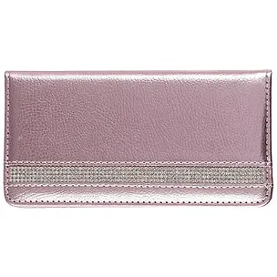 Еженедельник недат. А6- 64л 170*86 "Наппа" розовый металлик, кожзам, тв. переплет, с поролоном, офсет, лента из страз, ляссе 252843