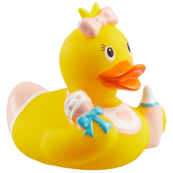 Игрушка для ванной, уточка резиновая FUNNY DUCKS "Уточка ребенок девочка" (1848) 2563499 — 1