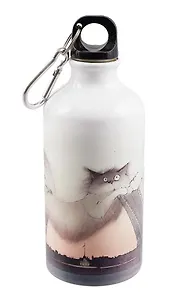 Бутылка с карабином СПб Кот, Дворцовый мост, Ростральные колонны (металл) (500мл)