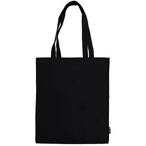 Сумка-шоппер без принта черная, текстиль 40см.*32см.