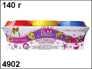 Масса для лепки (3цв) (140гр) (4902) (Делай с мамой)