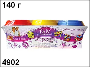 Масса для лепки (3цв) (140гр) (4902) (Делай с мамой) 2284216