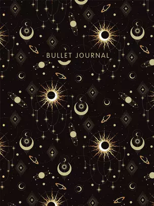 Книга для записей А5 160 страниц тчк. "Bullet Journal (эзотерический темный)" с наклейками — 3008038 — 1